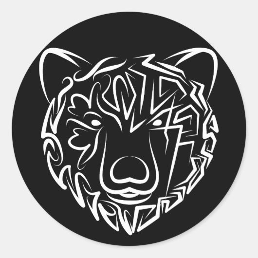 白黒熊 ラウンドシール (正面)