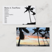 白黒熱帯ヤシの木 名刺 (正面/裏面)