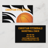 白黒燃えるようなバスケットボール 名刺 (正面/裏面)