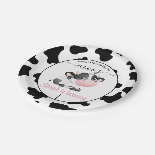 白黒牛あなたはモオスの誕生日を聞いた ペーパープレート (アングル)