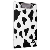 白黒牛のパーソナライズされた皮 クリップボード (右)