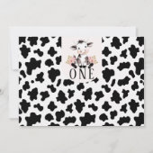 白黒牛のプリント写真ホーリーカウファースト 招待状 (裏面)