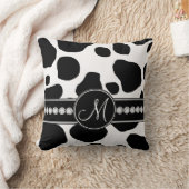 白黒牛はモノグラムのな装飾用クッションに斑点を付けます クッション (ブランケット)
