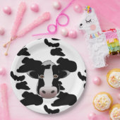 白黒牛パターン ペーパープレート (パーティー)
