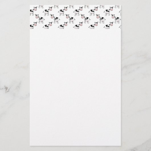 白黒牛パターン 便箋 (正面)