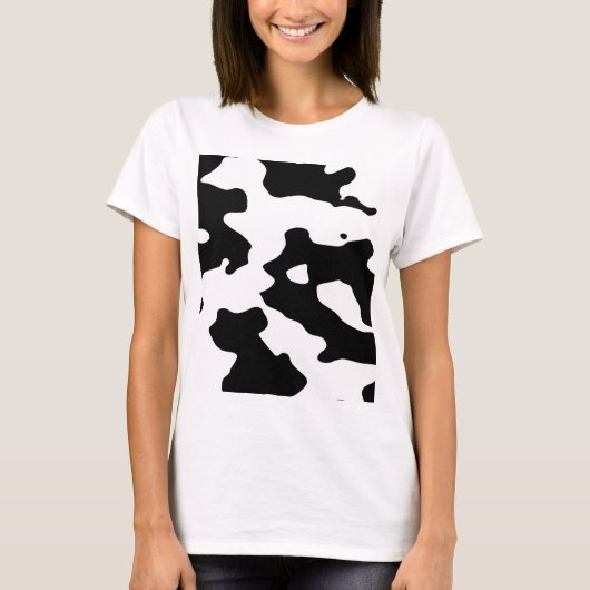 白黒牛パターン Tシャツ (正面)