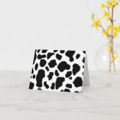 白黒牛プリントのメッセージカード カード (黄色い花)