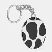 白黒牛プリントパターン キーホルダー (正面左)