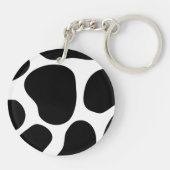 白黒牛プリントパターン キーホルダー (裏面)