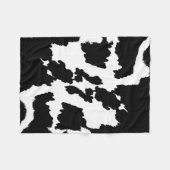 白黒牛プリントパターン フリースブランケット (正面(横))