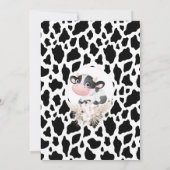 白黒牛プリントホーリーカウー誕生日 招待状 (裏面)