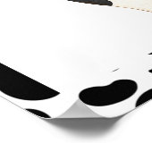 白黒牛プリント誕生日パーティーウェルカムサイン ポスター (角)