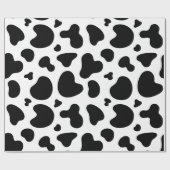 白黒牛プリント誕生日包装紙 ラッピングペーパー (フラット)