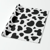 白黒牛プリント誕生日包装紙 ラッピングペーパー (アンロールド)