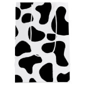 白黒牛プリント誕生日 ミディアムペーパーバッグ (裏面)