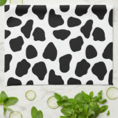 白黒牛プリント キッチンタオル (折り畳み)