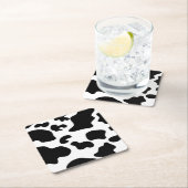 白黒牛プリント スクエアペーパーコースター (インサイチュ)