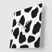 白黒牛プリント スクエア壁時計 (傾斜)
