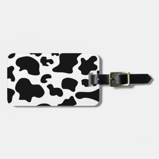 白黒牛プリント ラゲッジタグ (正面横)