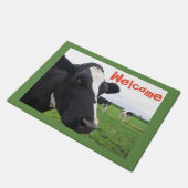 白黒牛乳牛の農場のおもしろいな農場 ドアマット (アングル)