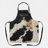 白黒牛革 エプロン (正面)
