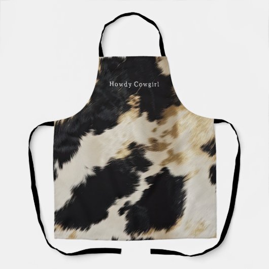 白黒牛革 エプロン (正面)