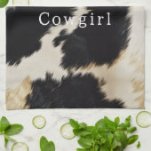 白黒牛革 キッチンタオル (折り畳み)