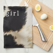 白黒牛革 キッチンタオル (四つ折り)