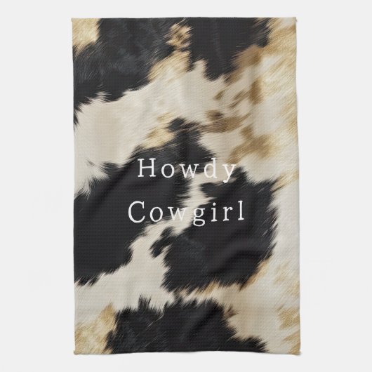 白黒牛革 キッチンタオル (縦)