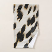 白黒牛革 バスタオルセット (ハンドタオル)