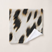 白黒牛革 バスタオルセット (ウォッシュタオル)