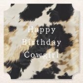 白黒牛革 ペーパーコースター (正面)