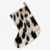 白黒牛革 ラージクリスマスストッキング (裏面 (吊り時))