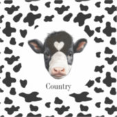 白黒牛顔 シール (正面)