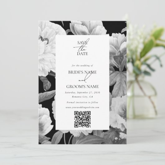 白黒牡丹のフローラ結婚の写真 セーブザデート (スタンド正面)