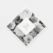 白黒牡丹の水色フローラ結婚ズ スタンダードランチョンナプキン (角)