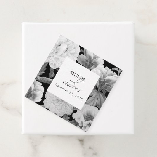 白黒牡丹の水色フローラ結婚ズ フェイバータグ (インサイチュ)