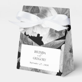 白黒牡丹の水色フローラ結婚ズ フェイバーボックス