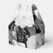 白黒牡丹の水色フローラ結婚ズ フェイバーボックス (正面サイド)