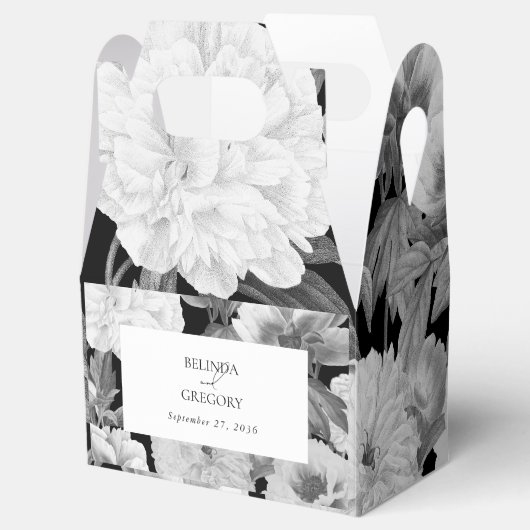 白黒牡丹の水色フローラ結婚ズ フェイバーボックス (オープン)