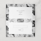 白黒牡丹の水色フローラ結婚ズ プレイスカード (外部開封)