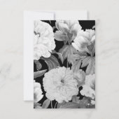 白黒牡丹の水色フローラ結婚ズ 出欠カード (裏面)