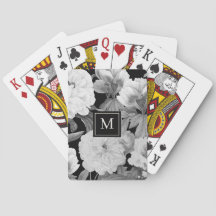 白黒牡丹ウォーターカラーフローラモノグラム