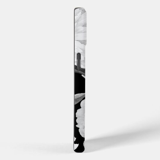 白黒牡丹ウォーターカラーフローラモノグラム Case-Mate iPhoneケース (裏面 / 右)