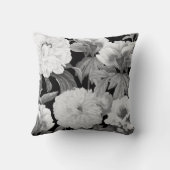 白黒牡丹ウォーター色フローラ クッション (裏面)