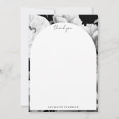 白黒牡丹ウォーター色フローラ サンキューカード (正面)