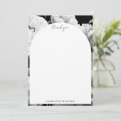 白黒牡丹ウォーター色フローラ サンキューカード (スタンド正面)