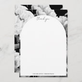 白黒牡丹ウォーター色フローラ サンキューカード (正面/裏面)