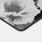 白黒牡丹ウォーター色フローラ デスクマット (コーナー)