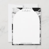 白黒牡丹ウォーター色フローラ ノートカード (正面)